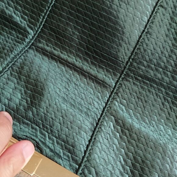 Halston Heritage foldable Frame Clutch in lux weaved green silk - Picture 9 of 15